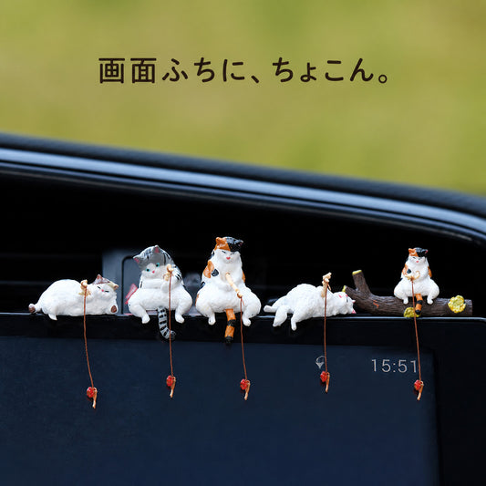 GranLusso 釣りをする小さな相棒 14種|車のモニターに座らせるミニフィギュア