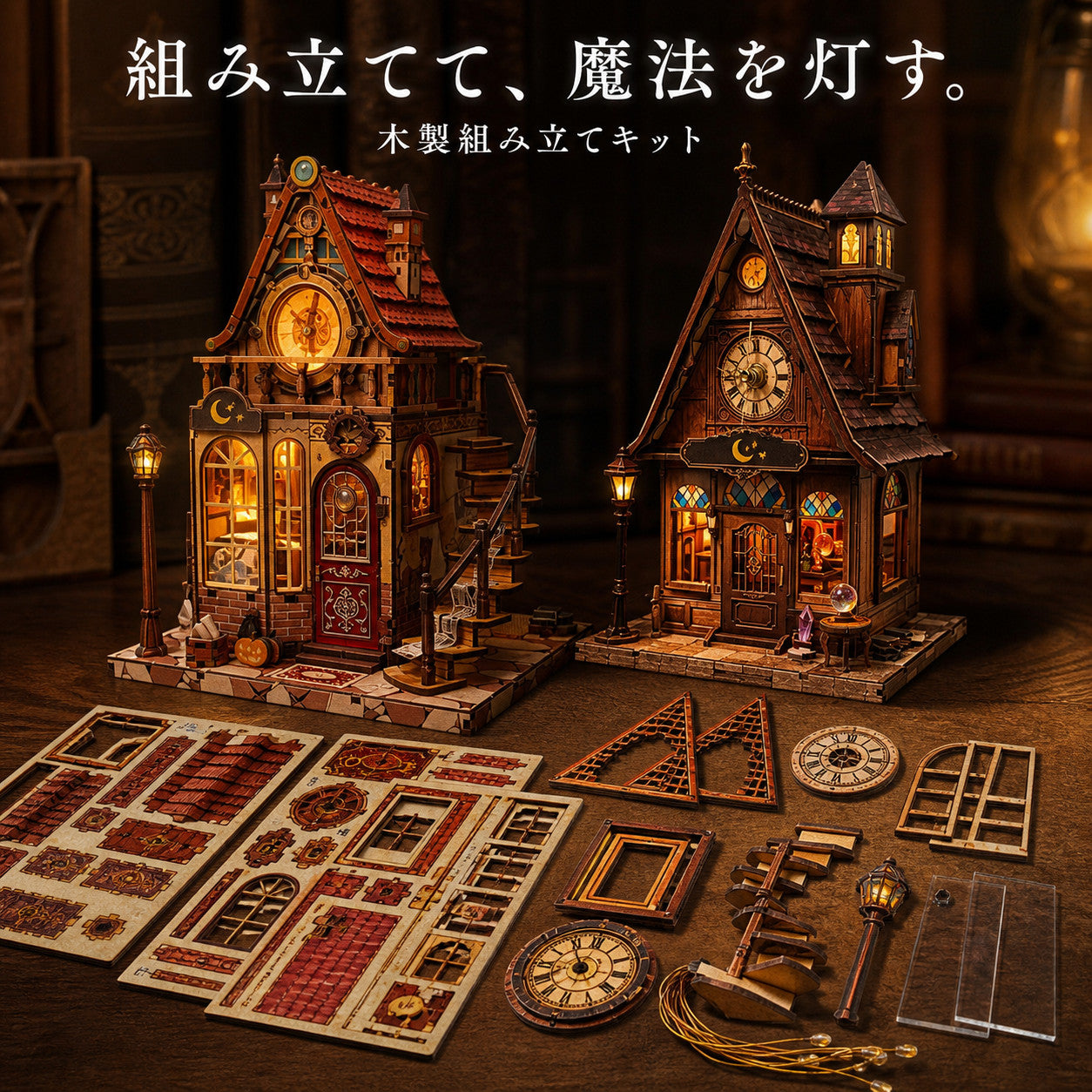 GranLusso 時の魔法店 2種|歯車と時計のDIYブックヌック