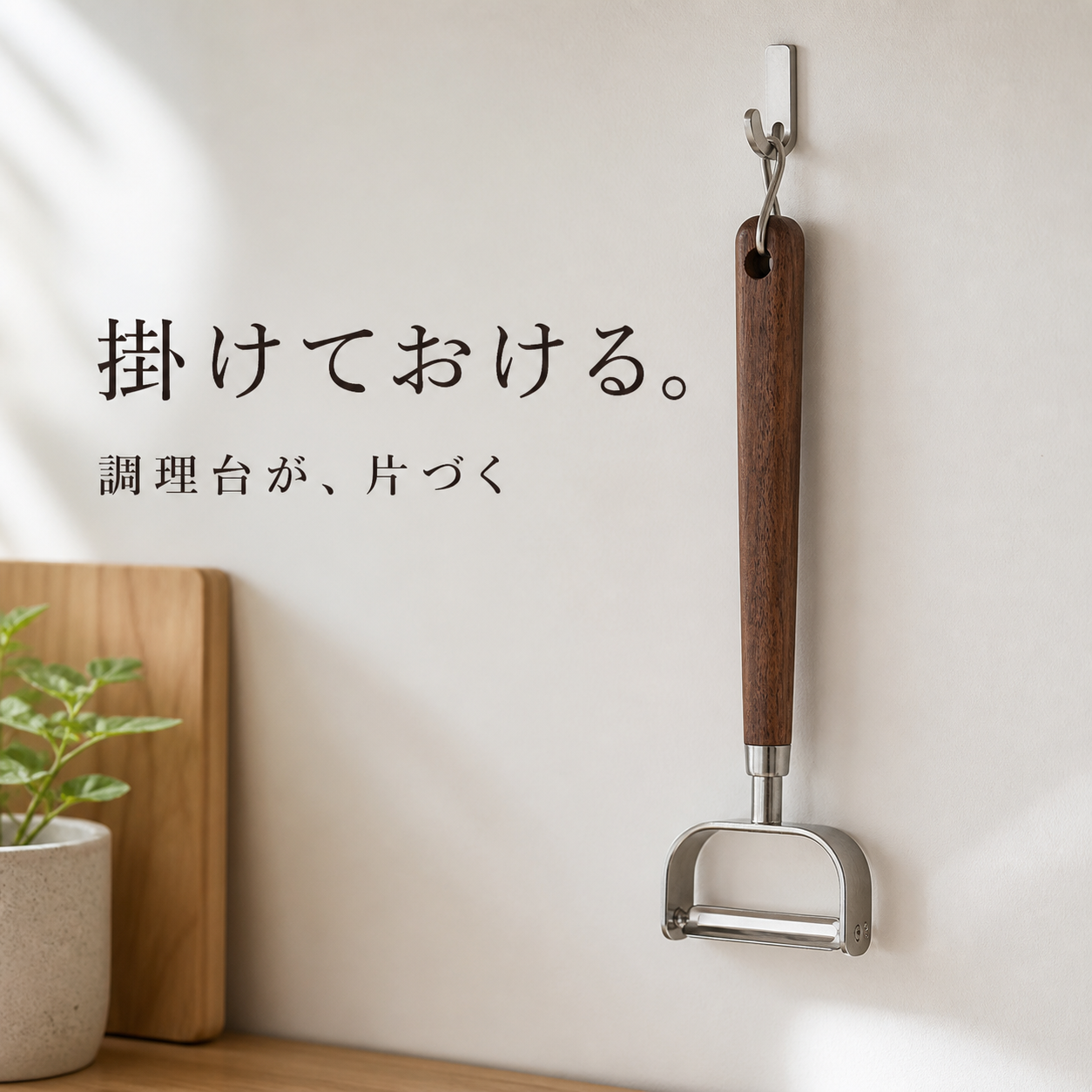 GranLusso 木柄ステンレスピーラー 平口・尖口 2タイプ 皮むき器