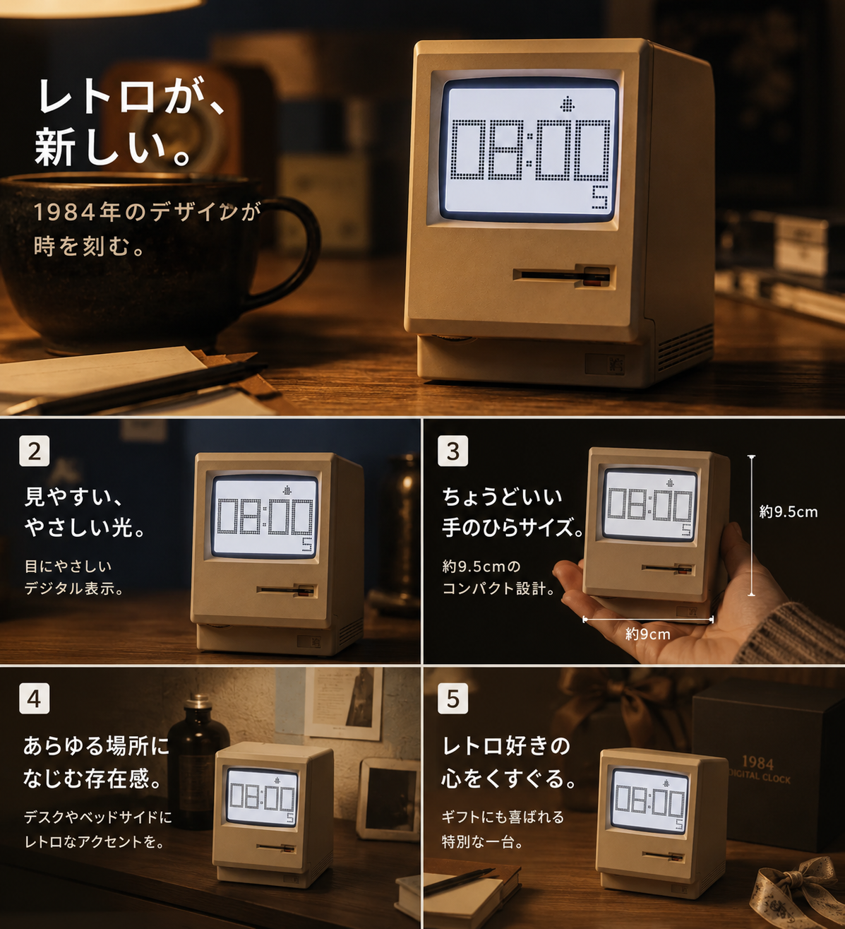 レトロが、新しい。1984年のデザインが時を刻むデジタル目覚まし時計