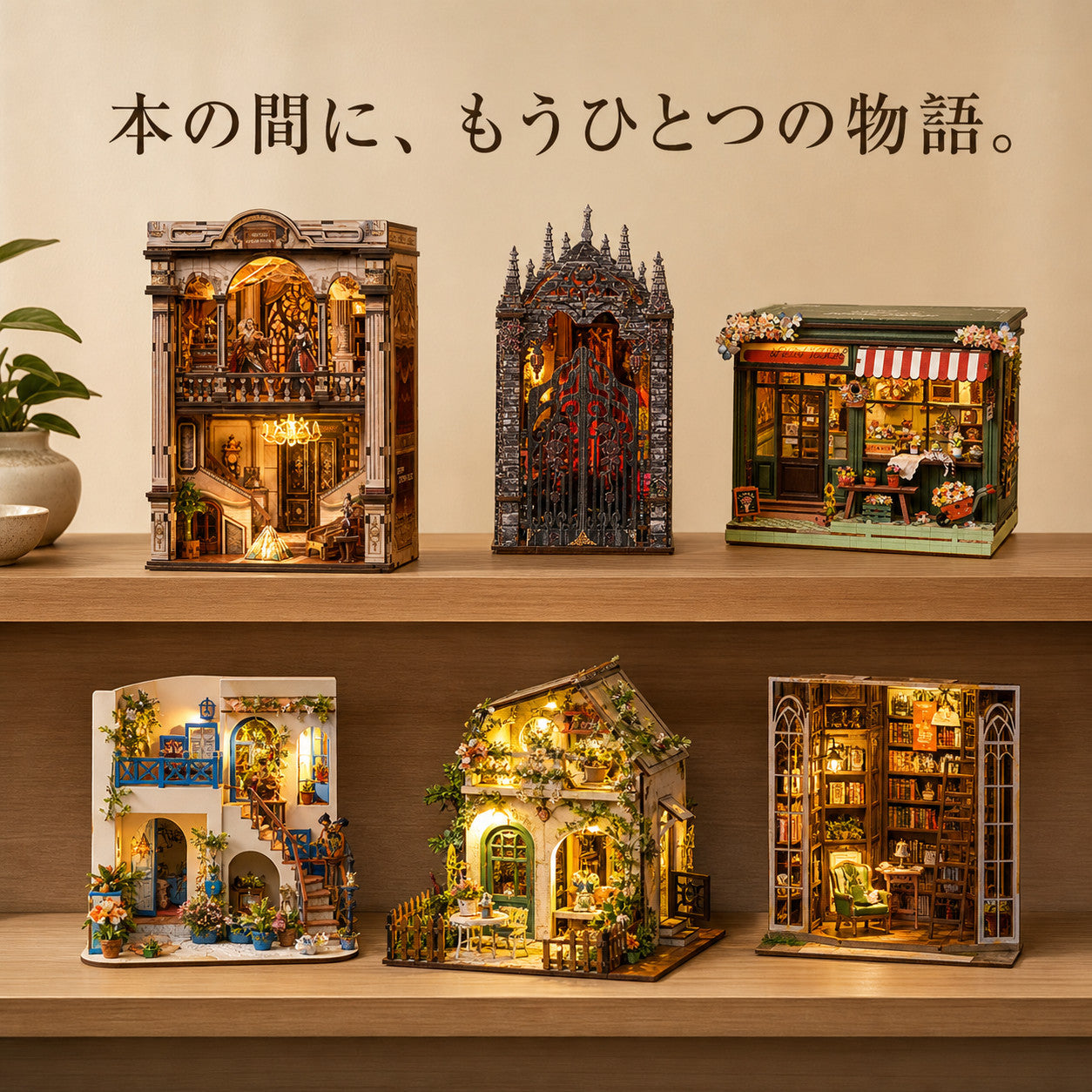 GranLusso ミニチュアハウス 33の物語｜本棚に飾るDIYドールハウス 木製組み立てキット
