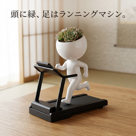 トレーニングする人型プランター（ランニングマシン／ワークアウト／ダンベル・全3種）