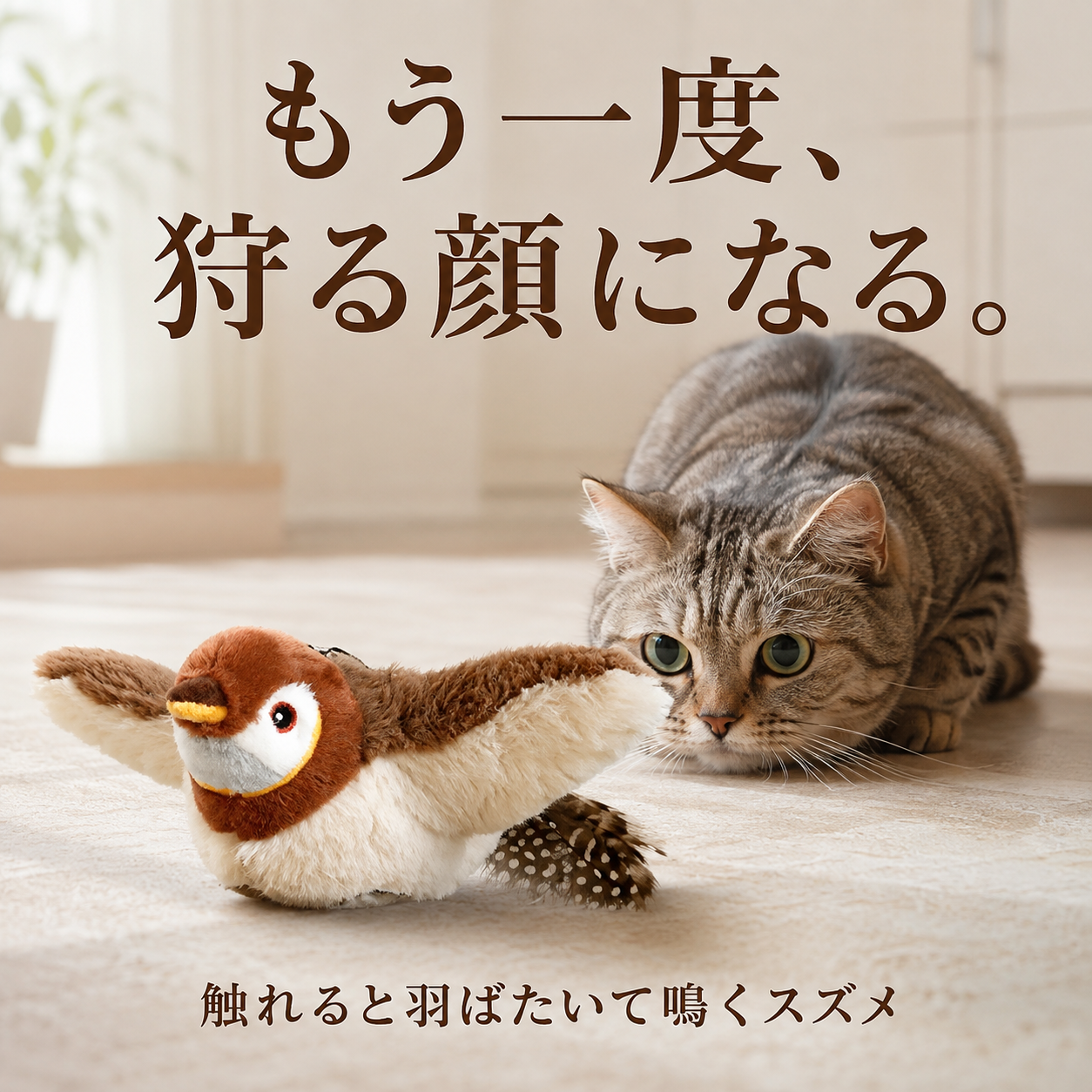 もう一度狩る顔になる 触れると羽ばたいて鳴くスズメ